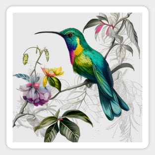 Vintage Hummingbird Illustration Magnet